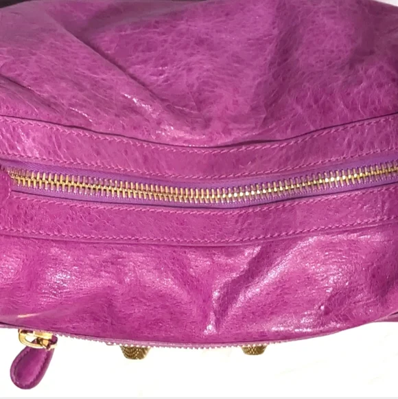 RARE Balenciaga Lambskin Motocross Giant 21 Day Hobo Bag in Lavender - Picture 6 of 16